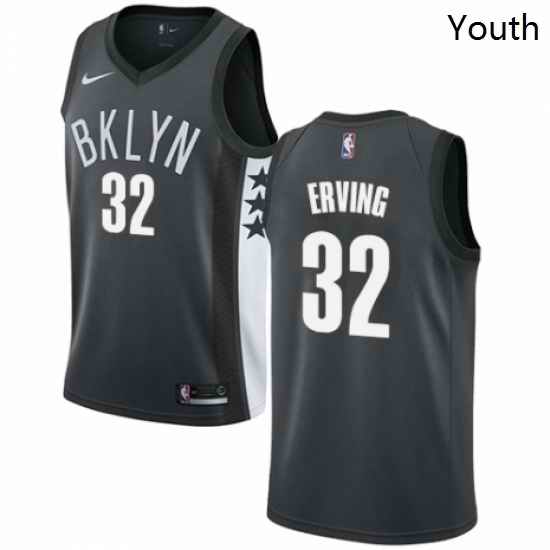 Youth Nike Brooklyn Nets 32 Julius Erving Authentic Gray NBA Jersey Statement Edition